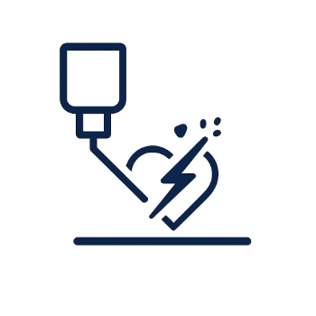 Icon showing deep laser power impact on tattoos